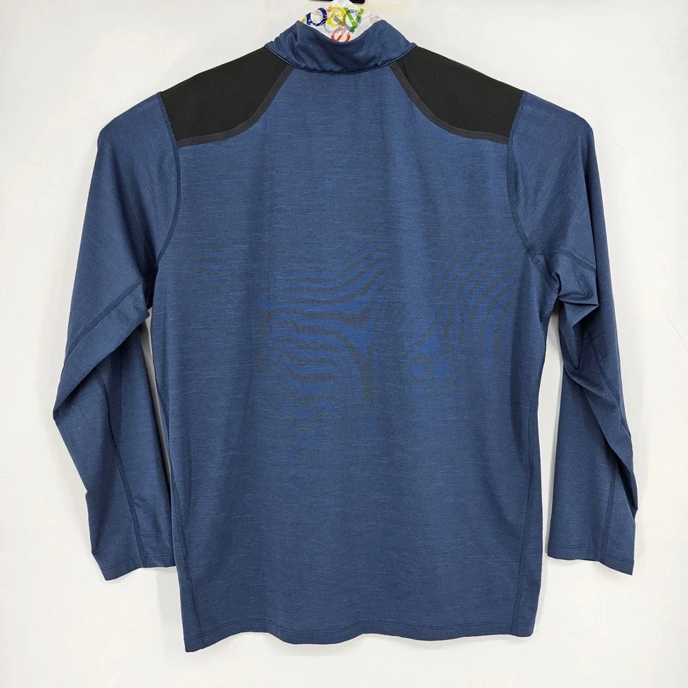 North Face Pullover Mens XXL Blue Quarter Zip Fleece Sweater‎ Outdoor Kilowatt